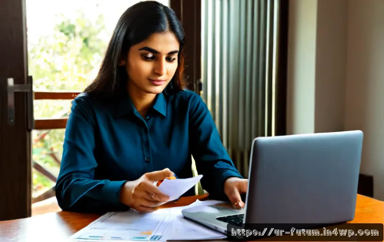 Home 17 직업 변화 시 고려해야 할 요소 - Photorealistic Pakistani mid-career professional in modest business-casual clothing seated at a clea...